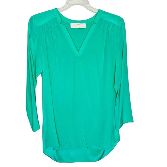 Amanda Uprichard Tops - Amanda Uprichard Teal/Green Silk Long-sleeve Top